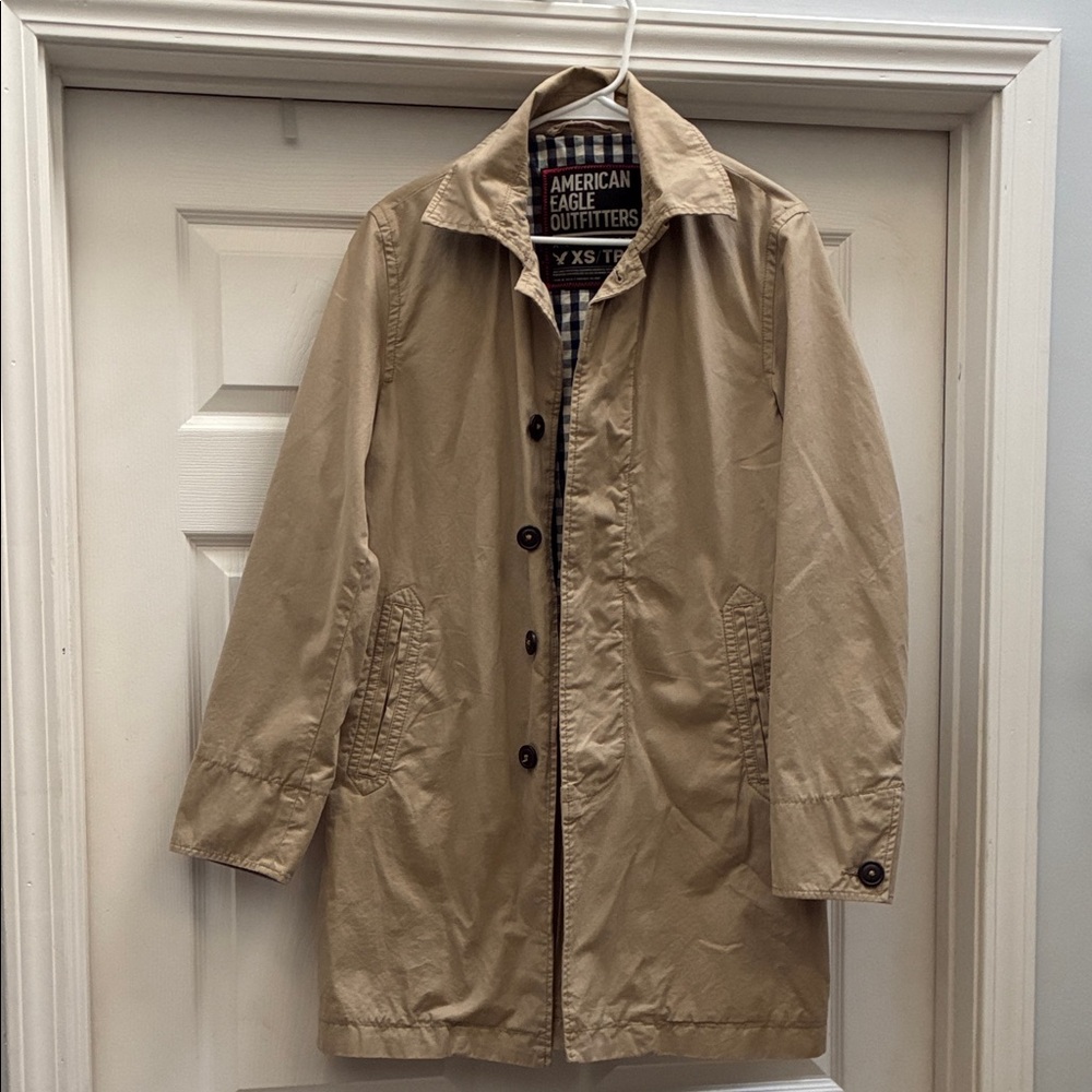American Eagle Outfitters Beige Trench Coat